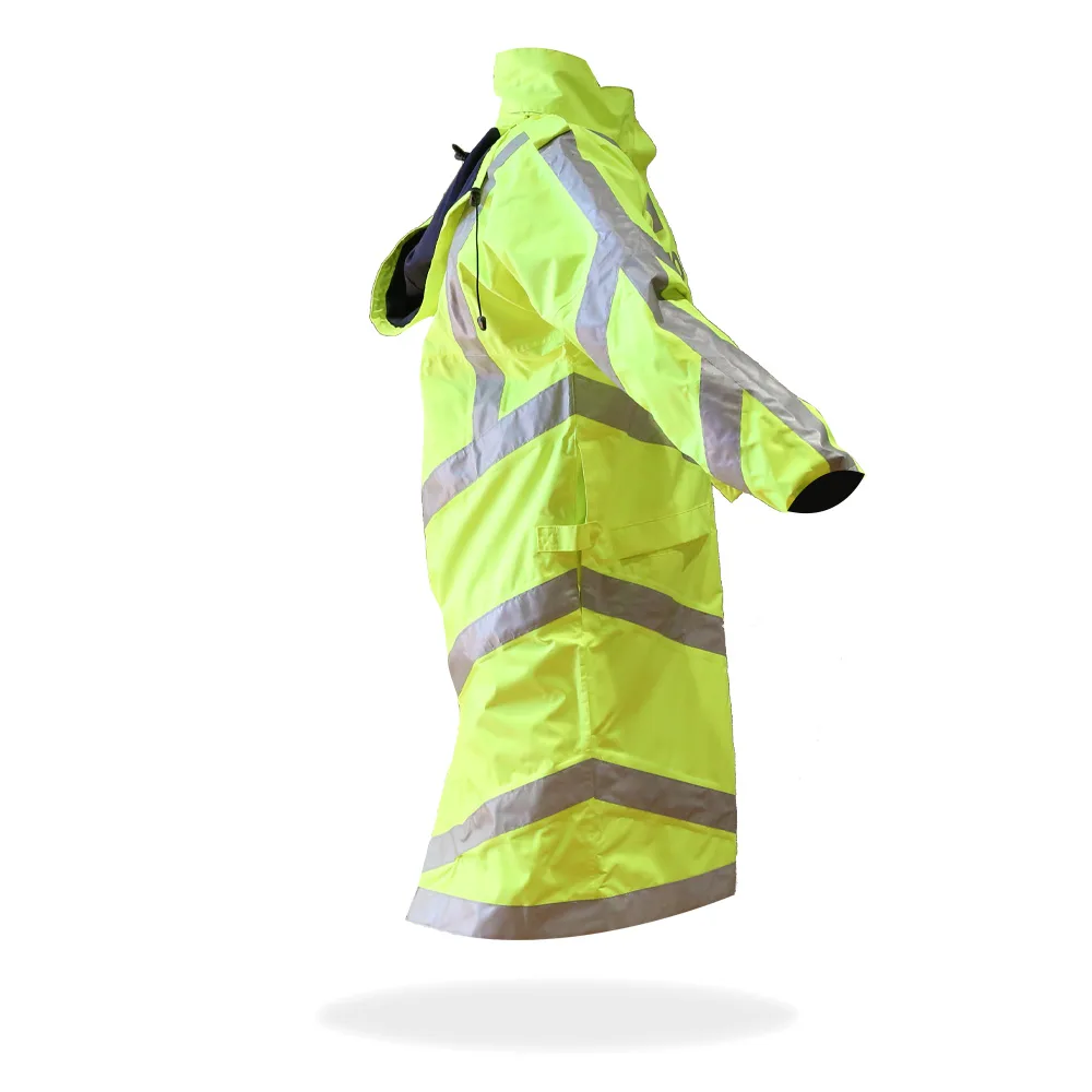 Impermeable de alta visibilidad amarillo fluorescente