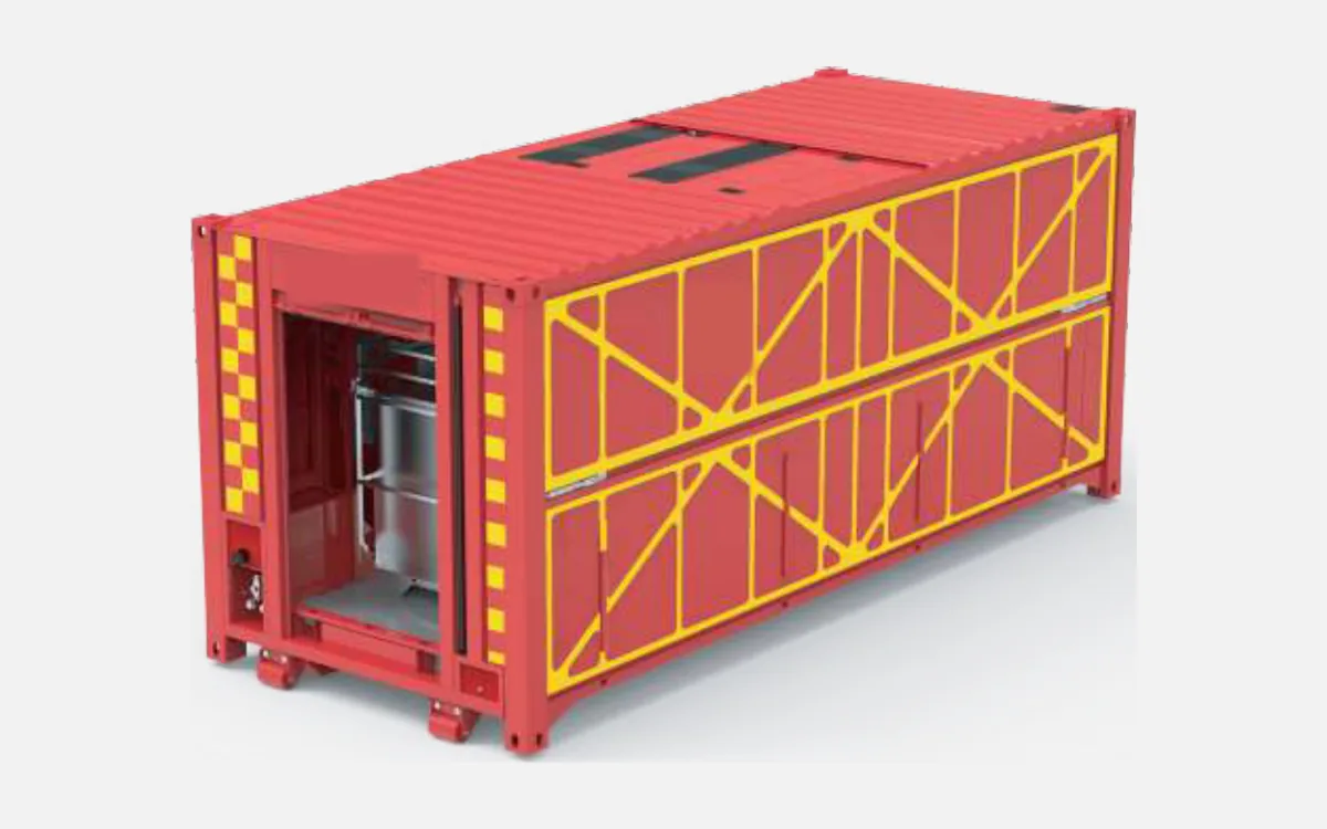 Containerised mobile firefighting station and firefighting trailer