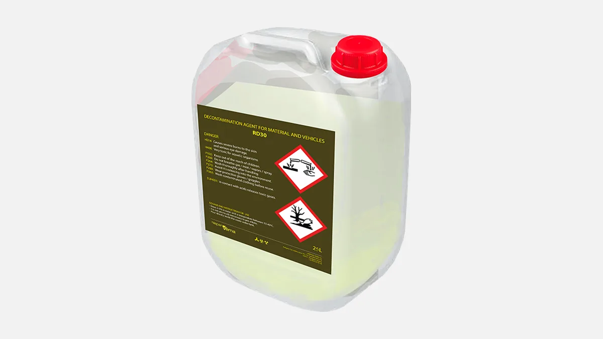 RD30 ajanı bidonunun render görüntüsü