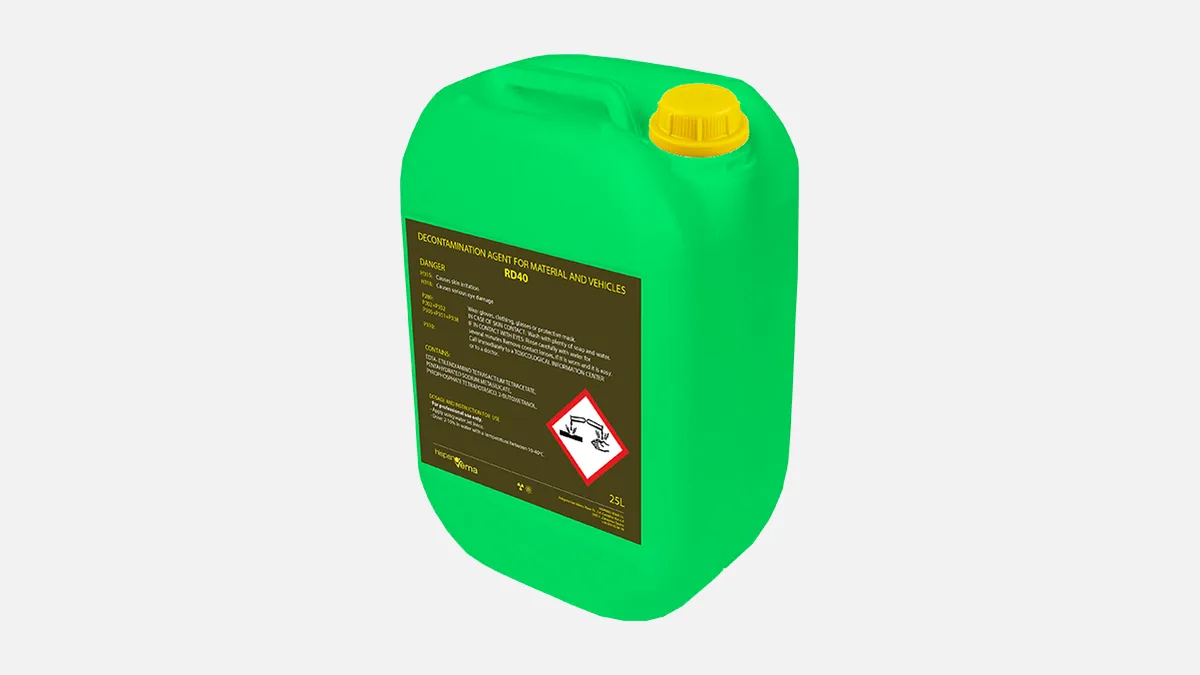 Yeşil RD40 ajanı bidonunun render görüntüsü
