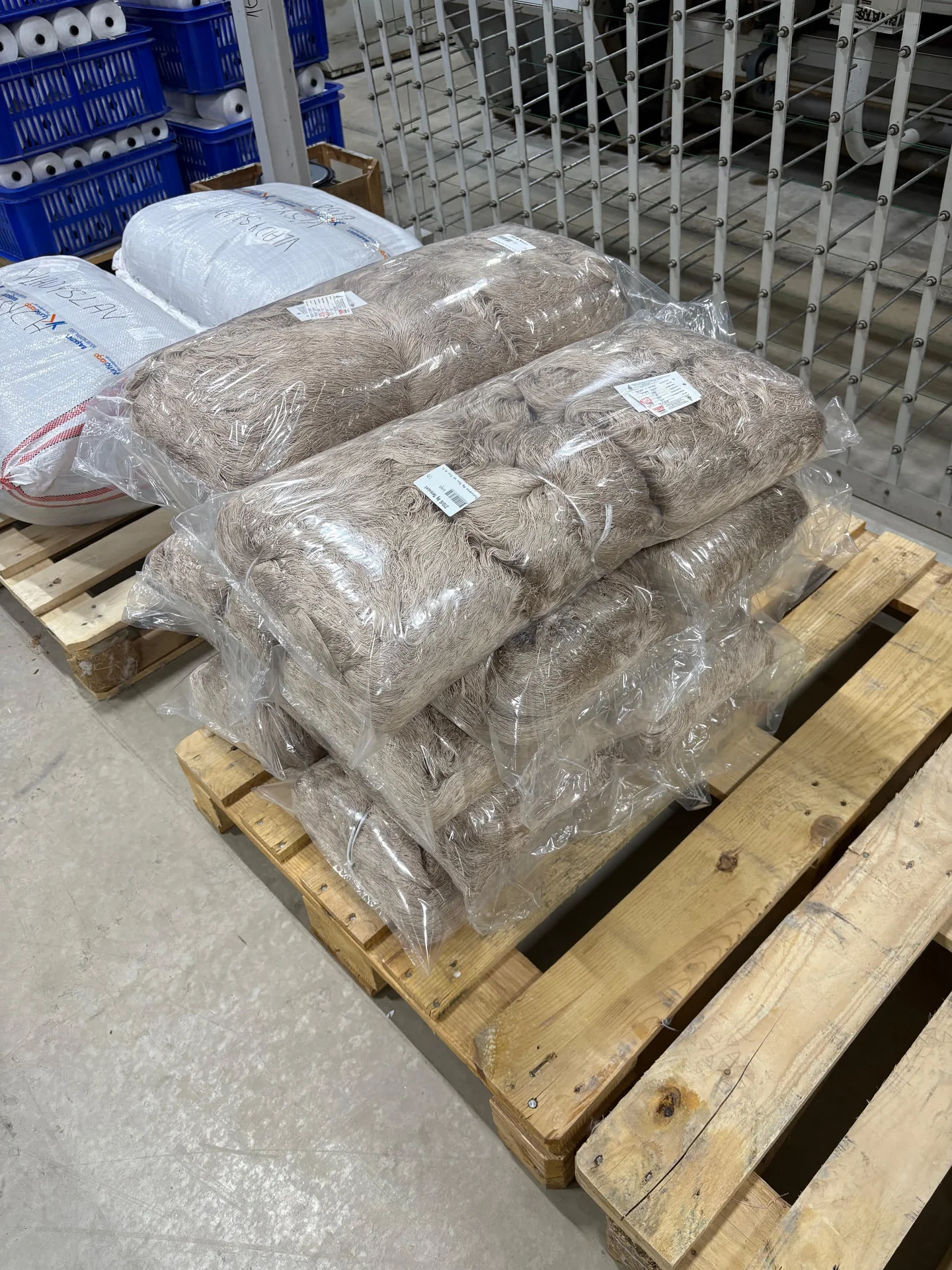 Paños de red terminados en la planta de Tunanets